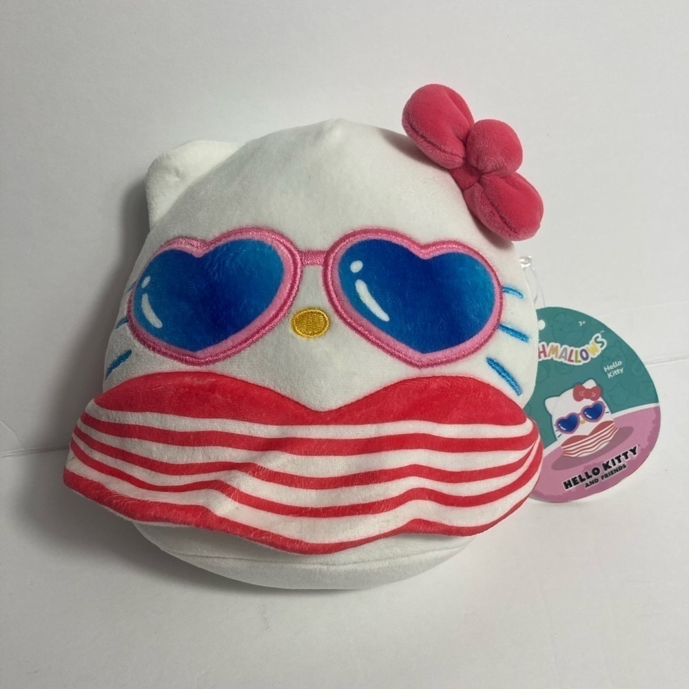 NWT Hello Kitty Squishmallow beach swim bathing suit heart sunglasses 7”